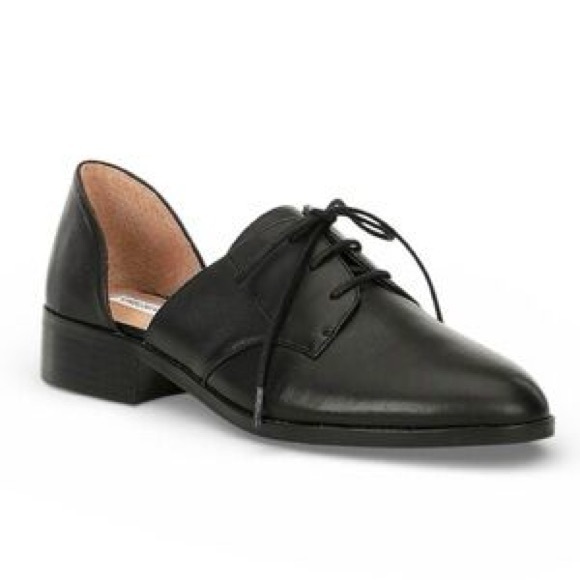 Chelsea & Violet Shoes - Chelsea & Violet Tayla Leather d’Orsay Oxfords Black 8 Academia Preppy